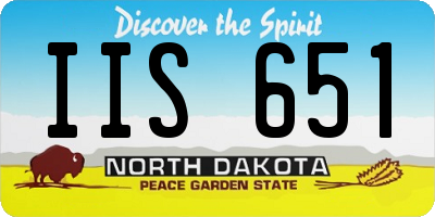 ND license plate IIS651