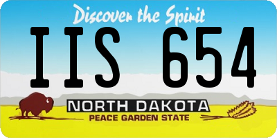 ND license plate IIS654