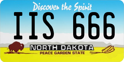 ND license plate IIS666
