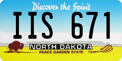 ND license plate IIS671
