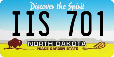ND license plate IIS701