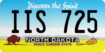 ND license plate IIS725