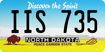 ND license plate IIS735