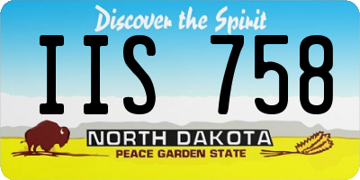 ND license plate IIS758