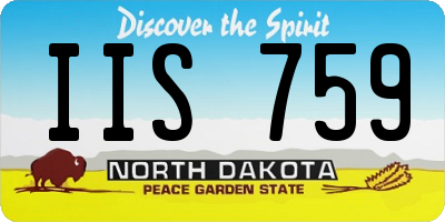 ND license plate IIS759