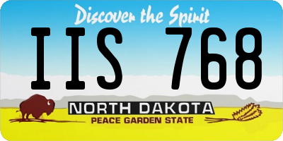ND license plate IIS768