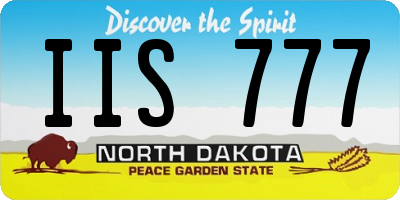 ND license plate IIS777