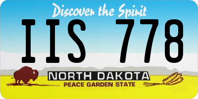 ND license plate IIS778
