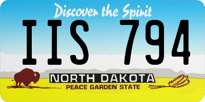 ND license plate IIS794
