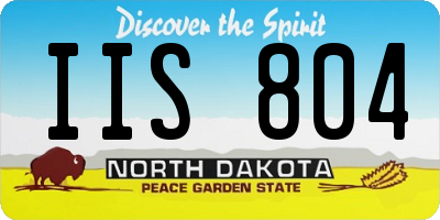 ND license plate IIS804