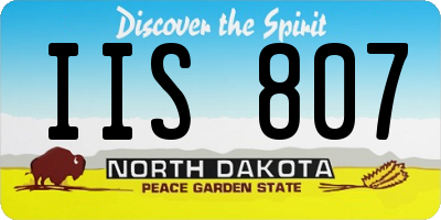 ND license plate IIS807