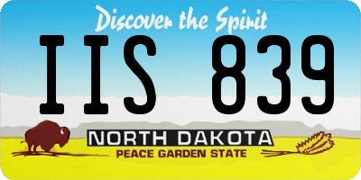 ND license plate IIS839