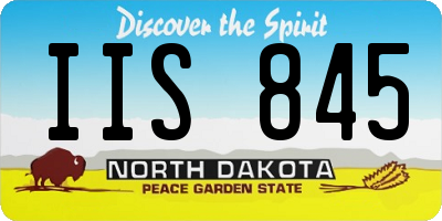 ND license plate IIS845
