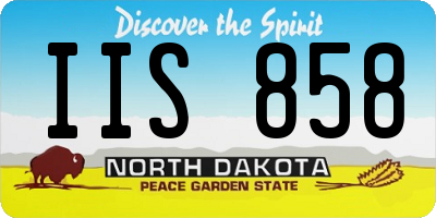 ND license plate IIS858