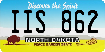 ND license plate IIS862