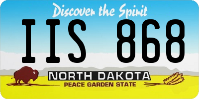 ND license plate IIS868