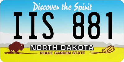 ND license plate IIS881