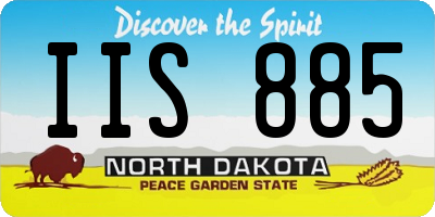 ND license plate IIS885