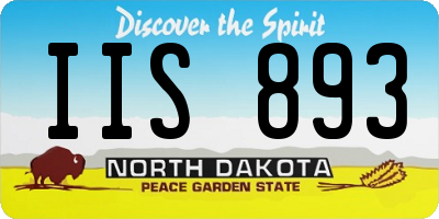 ND license plate IIS893