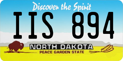 ND license plate IIS894