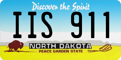 ND license plate IIS911