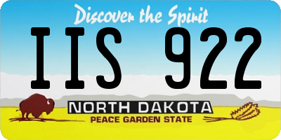 ND license plate IIS922