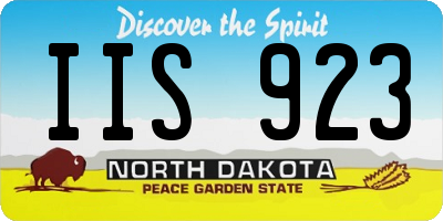 ND license plate IIS923