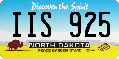 ND license plate IIS925
