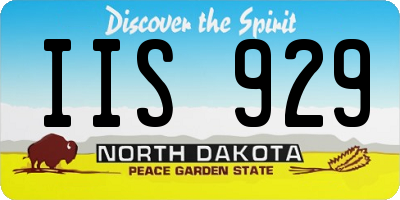 ND license plate IIS929