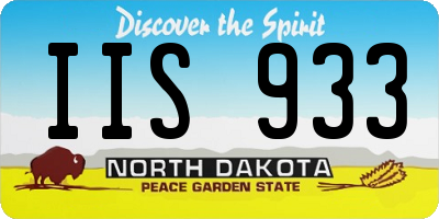 ND license plate IIS933