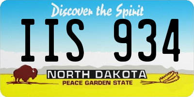 ND license plate IIS934