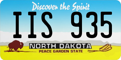 ND license plate IIS935