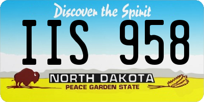ND license plate IIS958