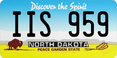 ND license plate IIS959