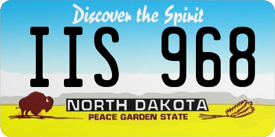 ND license plate IIS968