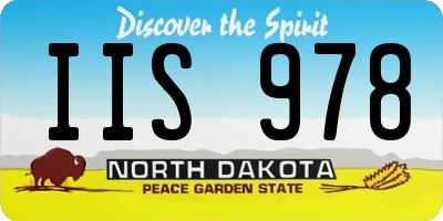 ND license plate IIS978