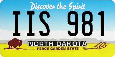 ND license plate IIS981