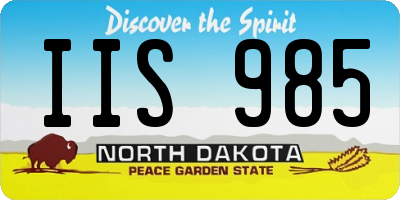 ND license plate IIS985