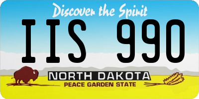 ND license plate IIS990