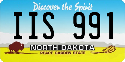 ND license plate IIS991