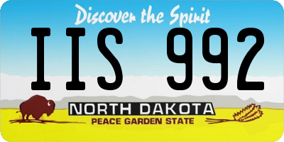ND license plate IIS992