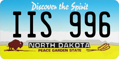 ND license plate IIS996