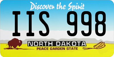 ND license plate IIS998