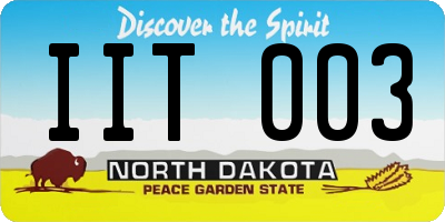 ND license plate IIT003
