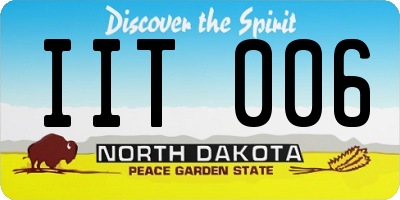 ND license plate IIT006