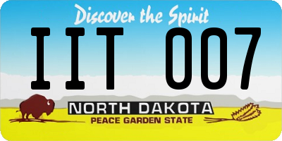 ND license plate IIT007