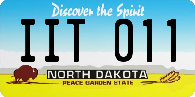 ND license plate IIT011