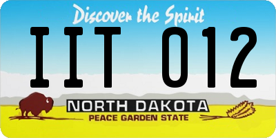 ND license plate IIT012