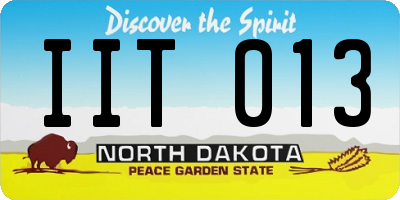 ND license plate IIT013