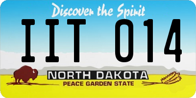 ND license plate IIT014